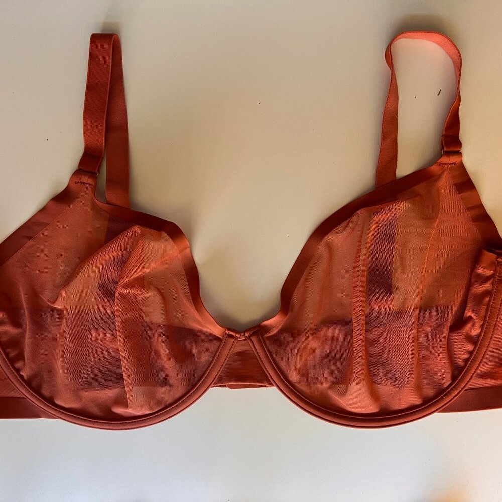 CUUP Plunge Mesh Bra, Clay - 44D